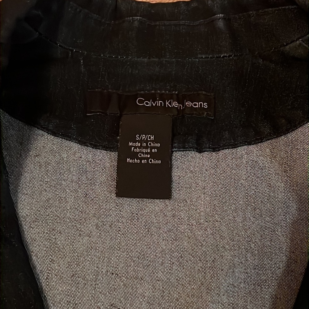 Calvin Klein Stretch denim blazer; dark blue - Picture 3 of 12
